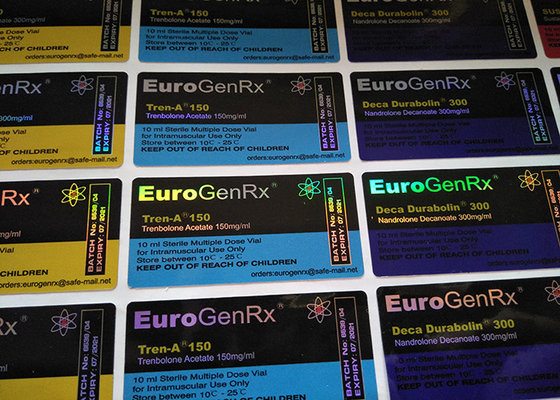 Glanzende waterdichte Euro GenRX glazen injectieflaconetiketten Hologram Medicatie-etiketstickers