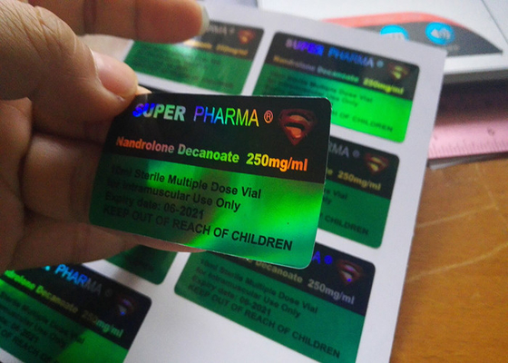 Het het Glasflesje van het douanehologram 10ml etiketteert/de Etiketten van de Apotheekfles Super Pharma Deisgn