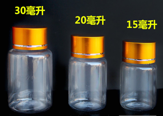 Kleine Duidelijke Plastic Flessen met Gouden Strook GLB en Beschermings Gevoelige Verbinding