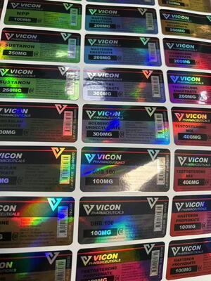 Vetgeel 300 10 ml flacon etiketten met glanzend effect