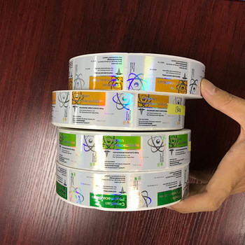 Farmaceutische flaconetiketten van 10 ml Hologram Laserroletiketten Stickers Glanzende afwerking