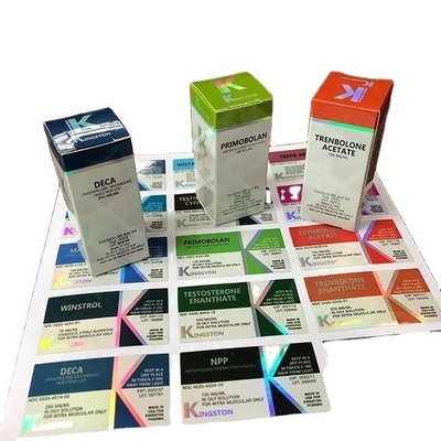 RX 10 ml flacon Etiketten Zilveren folie Metalen Sticker Printing Met gratis ontwerpservice