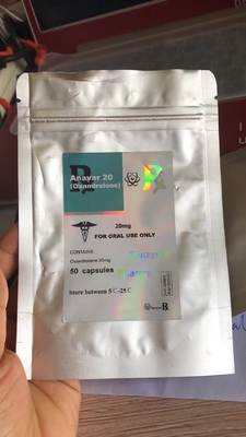 Aanbevolen persoonlijk flacon etiket Anavar Aluminium ZipLock zak met label sticker Hologram