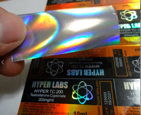 Hologram Laser effect Testos e 250 Injectie Steroïde 10 ml Vial Etiketten