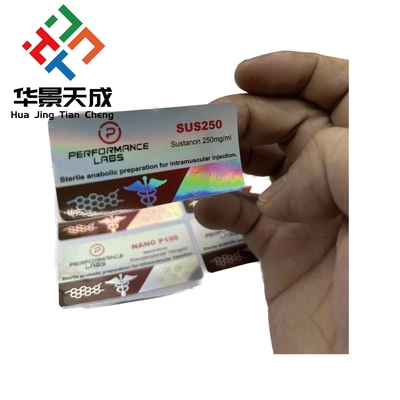 Custom Hologram Label Maker voor Tren E 10 ml flacons Glanse afwerking