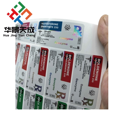 Custom Hologram Label Maker voor Tren E 10 ml flacons Glanse afwerking