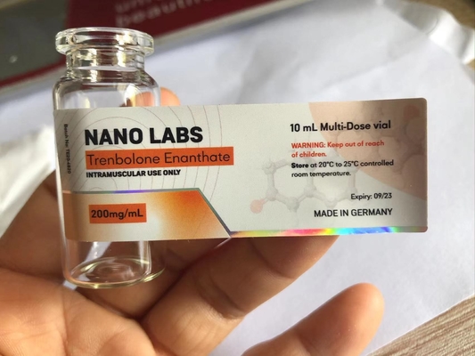 Sterk kleverig vinyl 10 ml flacon etiketten voor Testo E Brand Nano Labs met laser glanzend effect