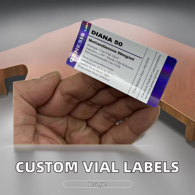 Custom Design PET-flaconetiketten Dozen voor bodybuilding injecteerbare anabole glanzende holografische pillen Flessen