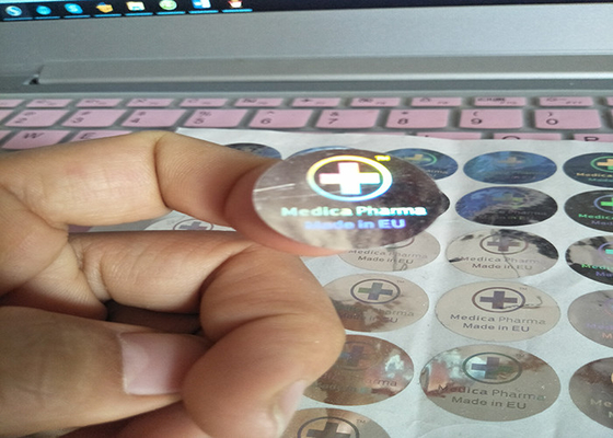 Zilveren zegel hologram labels voor de 10 ml flacons of dozen
