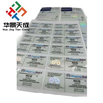 Hcg 50000 Iu Hologram Kleine medicijnflesse Etiketten Aanpasbaar Papier/PET/PVC materiaal