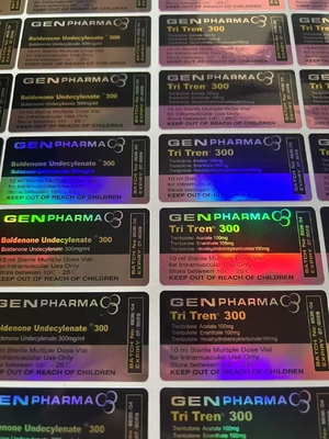 Tren Tri 300 Medicatie Etiquette Sticker 10 ml Vial Etiquette Op maat