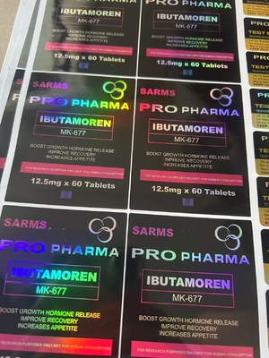 MK600 oraal 60 tabletten Etiketten Hologrammateriaal U VAN ALUMINIUM Zip Lock Bags