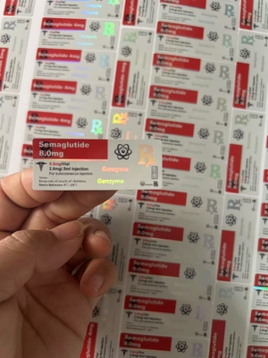 Semaglutide 1 mg etiketten 5x2cm Hologram Laser Effect 2 ml 3 ml Vial Etiketten