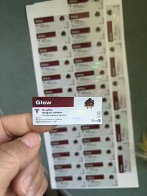 Glow 70mg 2ml 3ml Flesetiketten met Aangepast ontwerp