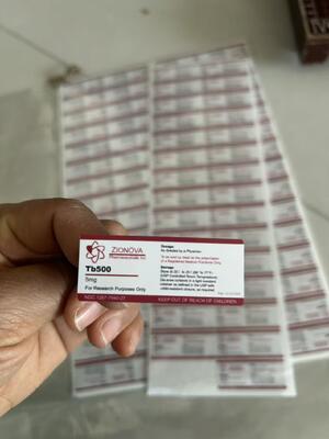 TB500 2ML 2ML peptide flacon etiketten met wit PVC materiaal