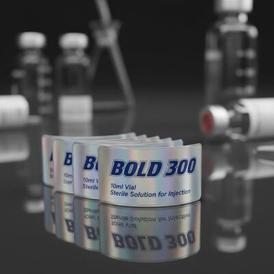 Vetgeel 300 10 ml flacon etiketten met glanzend effect