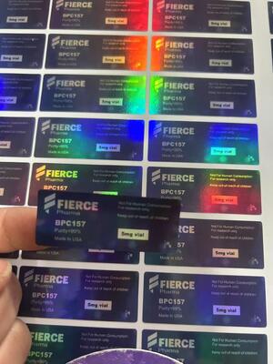 BPC 157 5 mg peptide flacon Etiketten