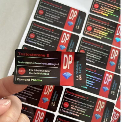 Waterproof Customizable Size Glossy Finish Glass Vial Labels for 10ml Pharmaceutical Bottles