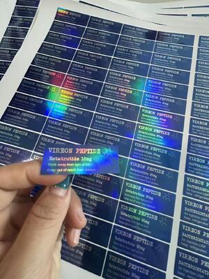 Reta 10 mg Waterdicht Glanzend Afwerking Op maat gemaakte flaconetiketten voor peptideflessen en kleefstickers
