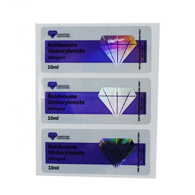 Holografische flaconflesetiketten, verschillende productnamen kleuren 10ml flaconetiket