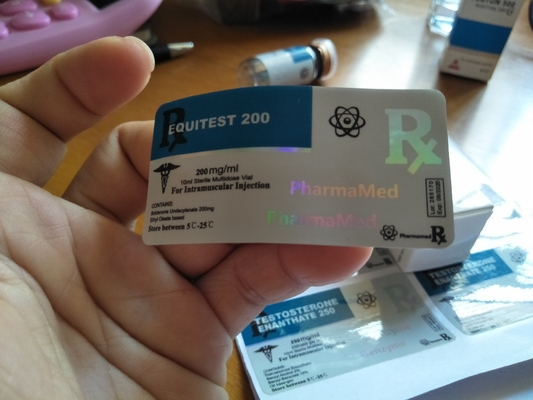 Het Flesjeetiketten van het Equitest10ml Holografische Glas met de Glanzende Laminering van pp