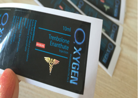 Etiket voor medicijnfles in volledige kleurendruk voor zuurstof tren Enanthate 200 mg