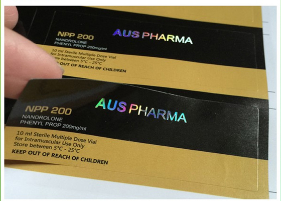 Laserfolie Logo Aangepaste zelfklevende etiketten / flaconflesetiketten Traditiekleur