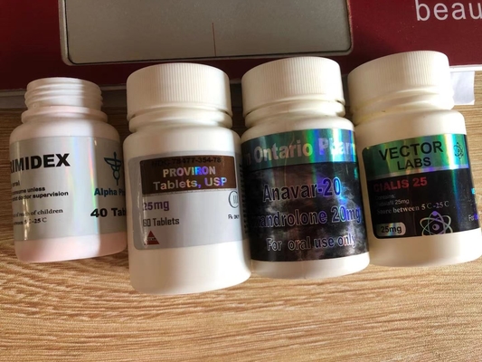 Op maat gemaakte Superdrol 10 Plastic receptpillen Fles Etiket Waterdicht voor verpakking