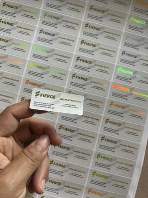 Somatropine 10iu H g H 3.7mg per flacon etiketten