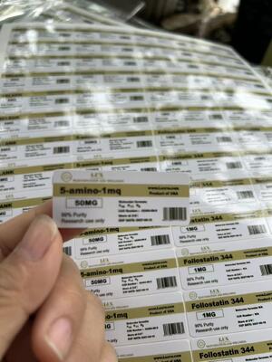 5-amino-1mq 50 mg PVC-materiaal 3 ml peptide flacon Etiketten