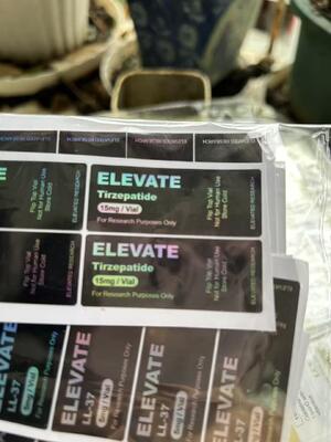 Tirze Patide 15mg 20mg 30mg Hologram Laser PET Kleine Glazen Fles Etiketten