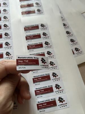 Reta trutide 30mg 2ml Vial Labels with waterproof PVC 