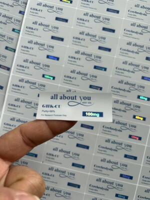 GHK-CU 5MG flacon etiketten met laser materail glanzend effect