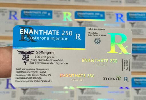 Enanthate 250 mg 10 ml flacon etiketten Olieetiketten Custom Glass Vial etiketten met meerdere afdrukken