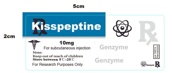 kisspeptine 10mg sticker labels Zilver PET peptide fleslabels met uw eigen ontwerp op maat