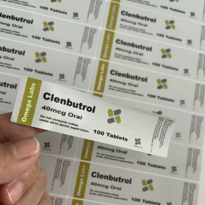 Clenbutrol 40mcg 100 tabletten Op maat gemaakte design PVC materiaal etiketten