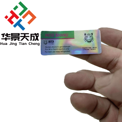 HCG 5000iu PET-hologramlaserlabels voor injectieflacons van 3 ml