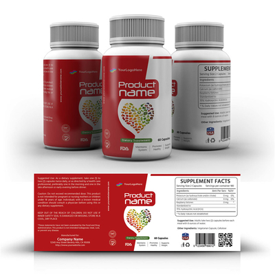 Supplement PVC Private Printable Flacon Bottle Labels