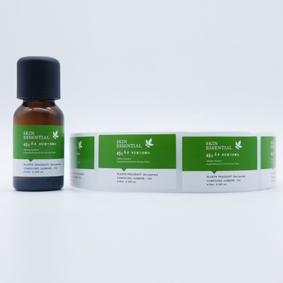 Witte PVC 10ml flacon Pantone zelfklevende stickeretiketten