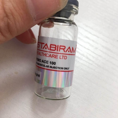 Waterdichte tren-acetaat 100 mg / ml glazen flaconlabels