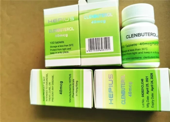 Clenbuterol Anabole tabletten injectieflacon cyclus orale injectieflacon 40mcgx100/fles Etiketten en dozen