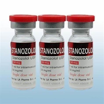 Aangepaste LA Pharma Winstrol 10 ml flaconetiketten met rood lasereffect bovenaan